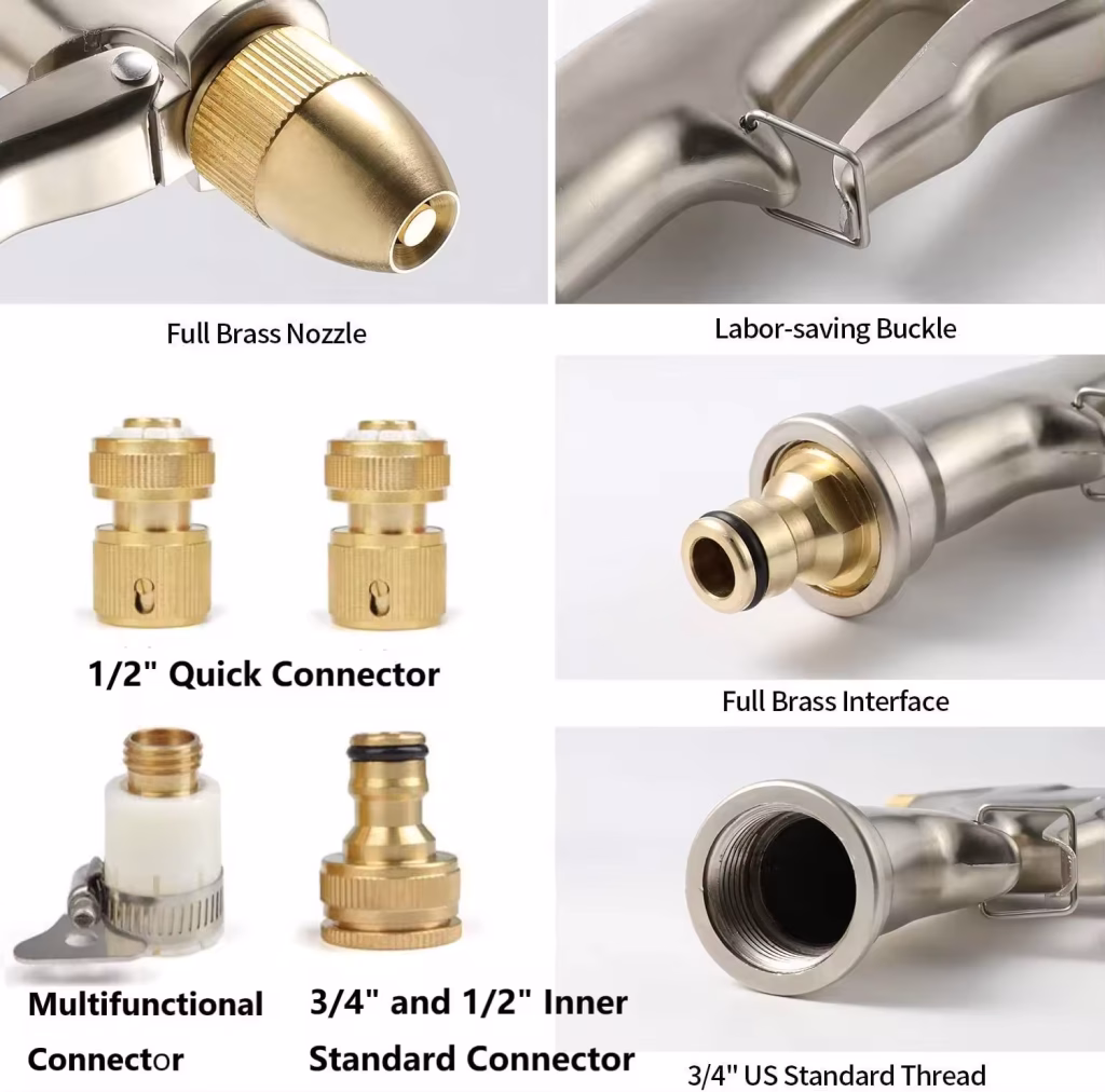 High-Pressure Nozzle: Zinc-Alloy Multi-Mode with Lock Bar High-Pressure Nozzle: Zinc-Alloy Multi-Mode with Lock Bar